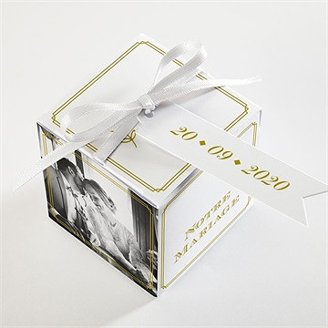 Boîte de dragées mariage classique - Dessus de la boîte