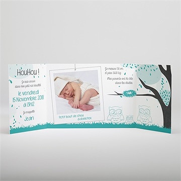 Faire-part naissance chouette alors - Intérieur du faire-part