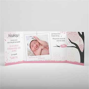 Faire-part naissance elle est si chouette! - Intérieur du faire-part