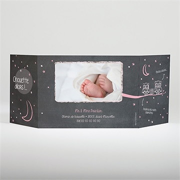 Faire-part naissance elle est si chouette! - Dos du faire-part