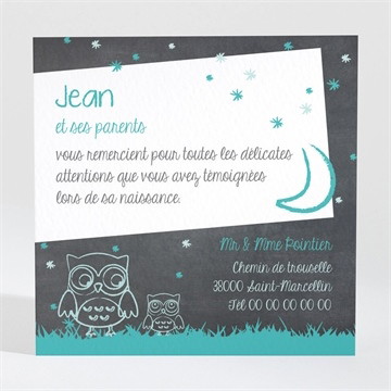 Remerciement naissance chouette alors