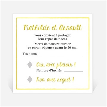 Carton réponse mariage damier geometrique