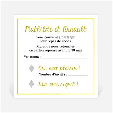 Carton réponse mariage damier geometrique