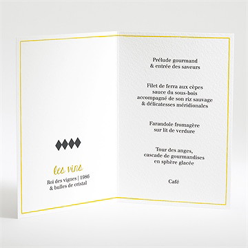 Menu mariage damier geometrique - Intérieur du menu