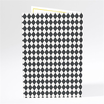 Menu mariage damier geometrique - Dos du menu