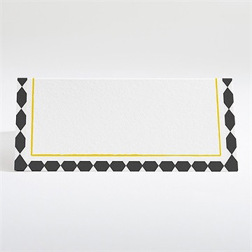 Marque-place mariage damier geometrique - Dos du marque-place