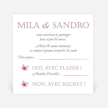 Carton réponse mariage annonce champetre