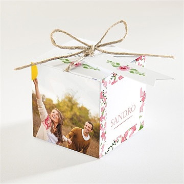 Boîte de dragées mariage annonce champetre