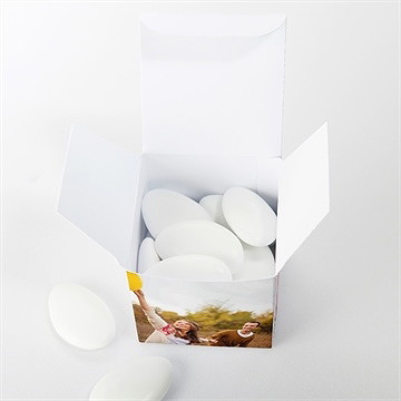 Boîte de dragées mariage annonce champetre - Intérieur de la boîte