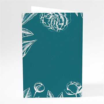 Menu mariage gravure vert émeraude - Dos du menu