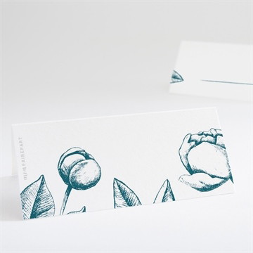 Marque-place mariage gravure vert émeraude