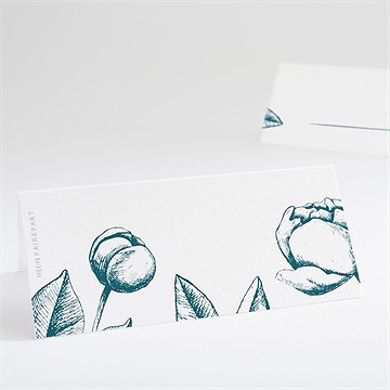 Marque-place mariage gravure vert émeraude