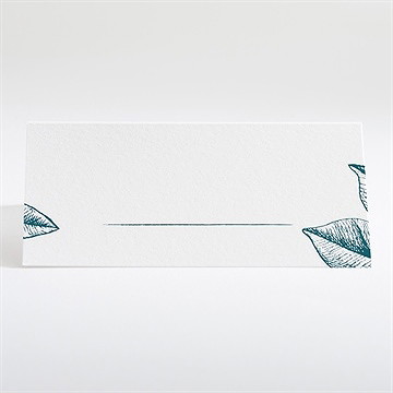 Marque-place mariage gravure vert émeraude - Dos du marque-place