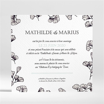 Faire-part mariage univers retro - Dos du faire-part