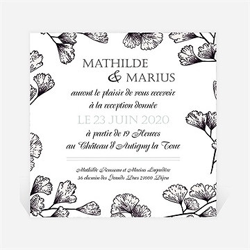 Carton d'invitation mariage univers retro