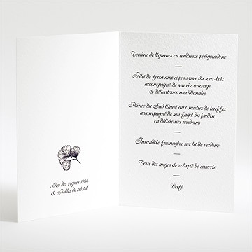 Menu mariage univers retro - Menu ouvert