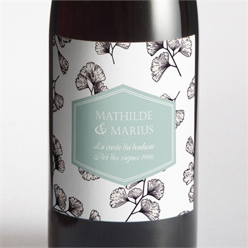 Etiquette de bouteille mariage univers retro