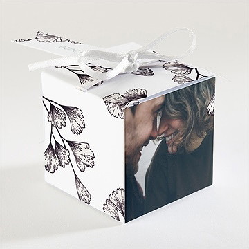 Boîte de dragées mariage univers retro - Dos de la boîte