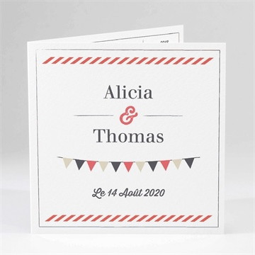 Faire-part mariage fanions de bal