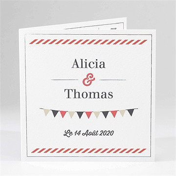 Faire-part mariage fanions de bal