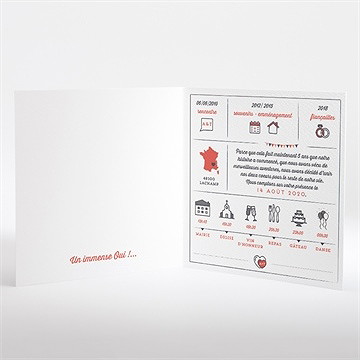 Faire-part mariage fanions de bal - Intérieur du faire-part