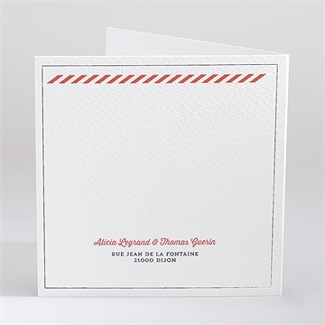 Faire-part mariage fanions de bal - Dos du faire-part