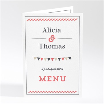 Menu mariage fanions de bal