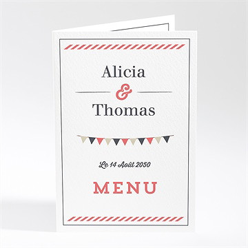 Menu mariage fanions de bal