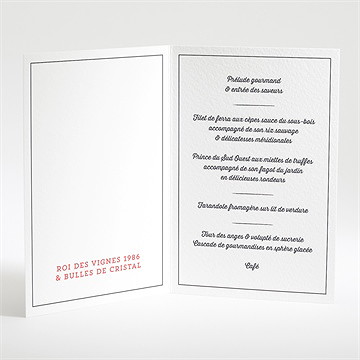 Menu mariage fanions de bal - Menu ouvert