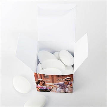 Boîte de dragées mariage fanions de bal - Intérieur de la boîte