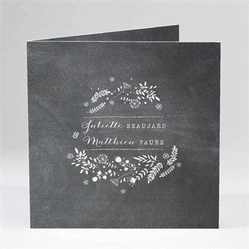 Faire-part mariage champêtre sur ardoise