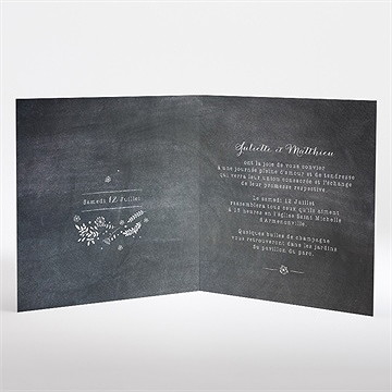 Faire-part mariage champêtre sur ardoise - Intérieur du faire-part