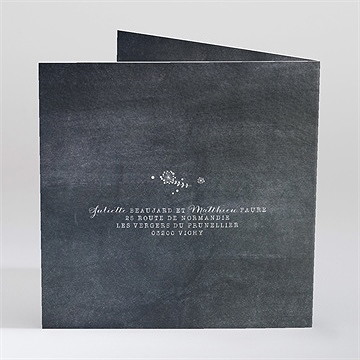 Faire-part mariage champêtre sur ardoise - Dos du faire-part