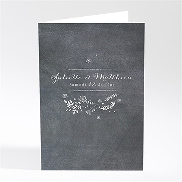 Menu mariage champêtre sur ardoise