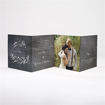 Remerciement mariage champêtre sur ardoise - Intérieur de la carte