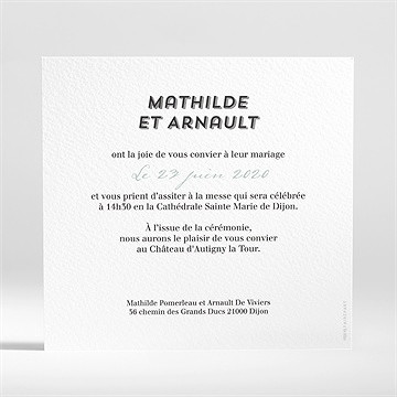 Faire-part mariage pop art - Dos du faire-part