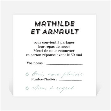 Carton réponse mariage pop art