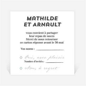 Carton réponse mariage pop art