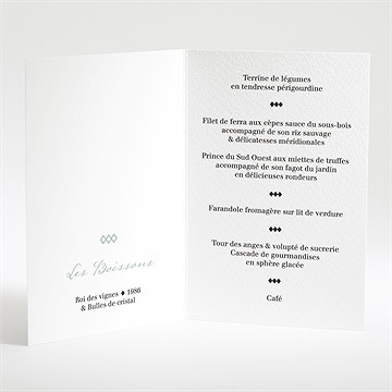 Menu mariage pop art - Menu ouvert