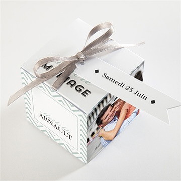 Boîte de dragées mariage pop art - Dessus de la boîte