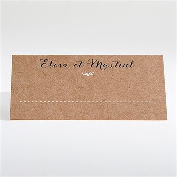 Marque-place mariage kraft et dentelle - Dos du marque-place