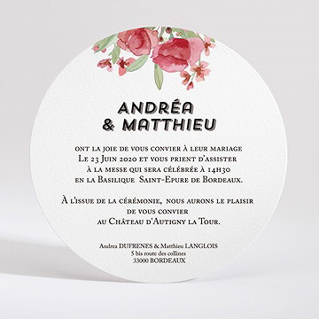 Faire-part mariage farandole végétale - Dos du faire-part