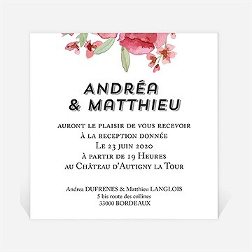 Carton d'invitation mariage farandole végétale