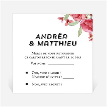 Carton réponse mariage farandole végétale