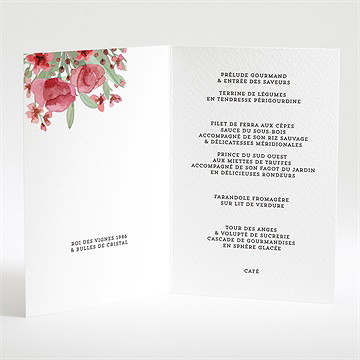 Menu mariage farandole végétale - Intérieur du menu