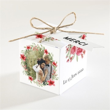 Boîte de dragées mariage farandole végétale