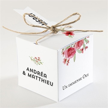 Boîte de dragées mariage farandole végétale - Dos de la boîte