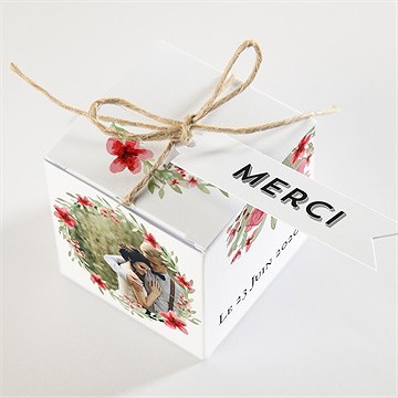 Boîte de dragées mariage farandole végétale - Dessus de la boîte