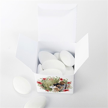 Boîte de dragées mariage farandole végétale - Intérieur de la boîte