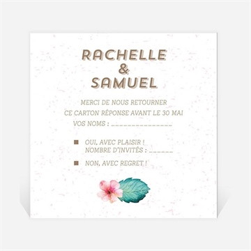 Carton réponse mariage couronne printanière